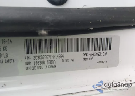 2015 Dodge Challenger Sxt Plus из США, поврежденный, VIN 2C3CDZBG7FH714264